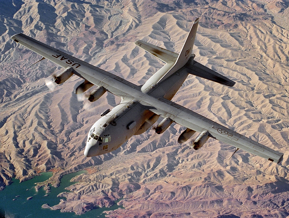 USAF flying over the Lake Mead area, Nevada