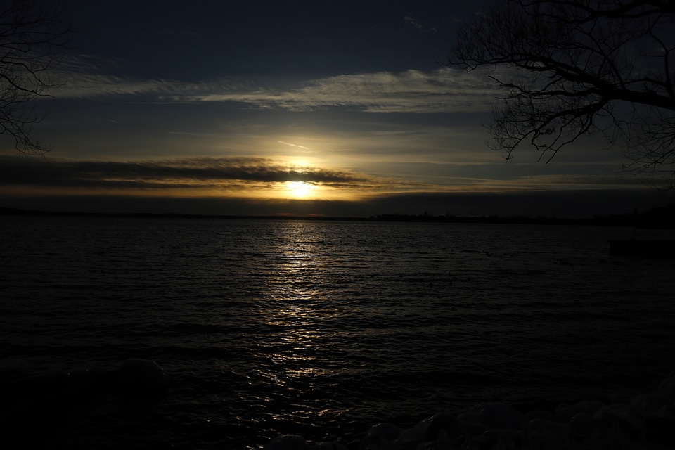 Scenic Sunset over the lake in Madison