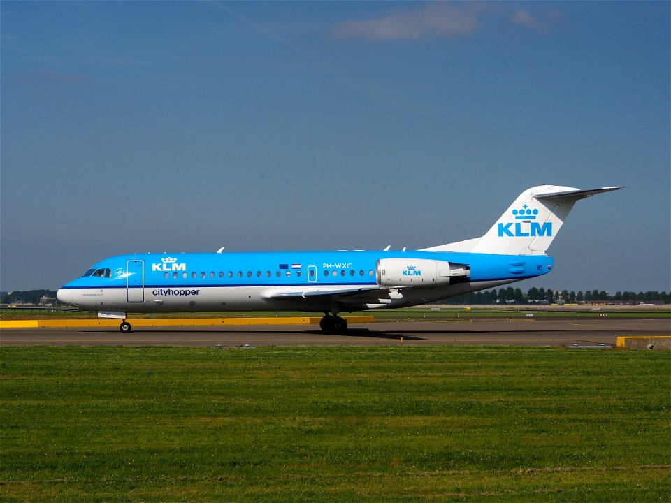 PH-WXC KLM Fokker 70 taxiing at Schiphol (AMS - EHAM), The Netherlands, 17may2014