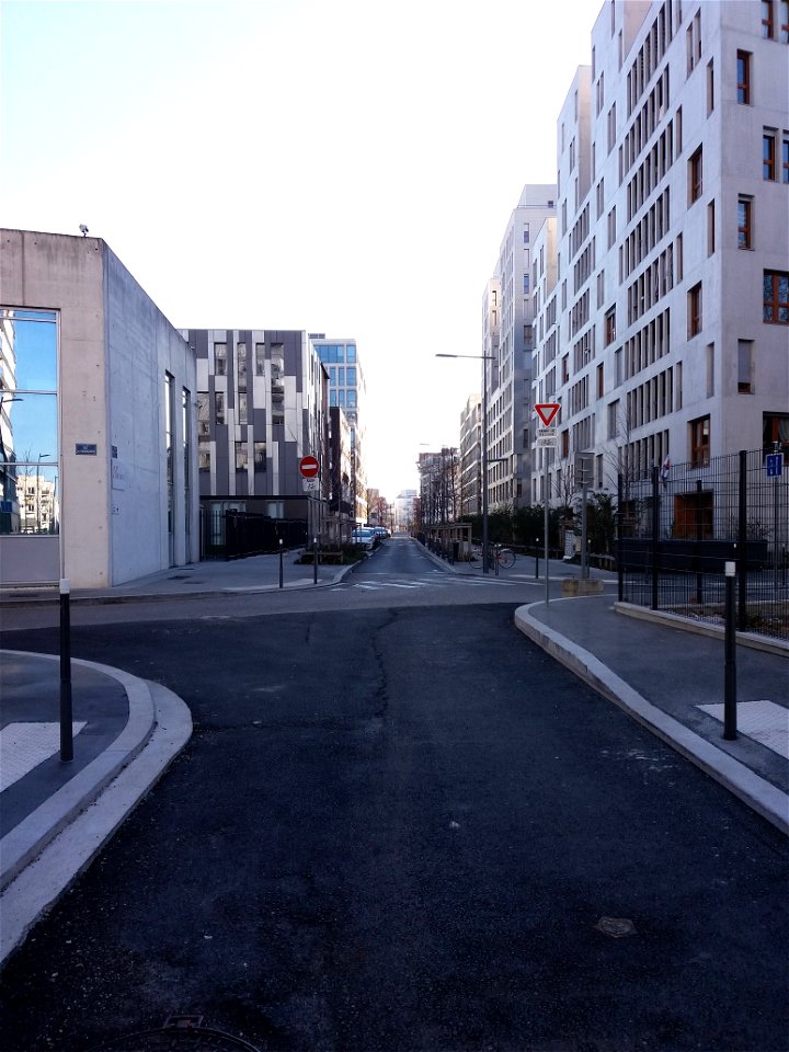 Lyon 7e - Rue Michel Félizat à l'intersection avec la rue des Balançoires