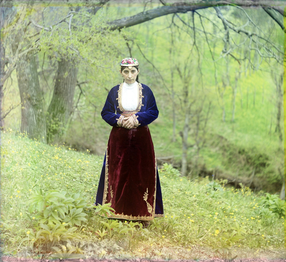Armenian woman in national costume in 1910 in Turkey