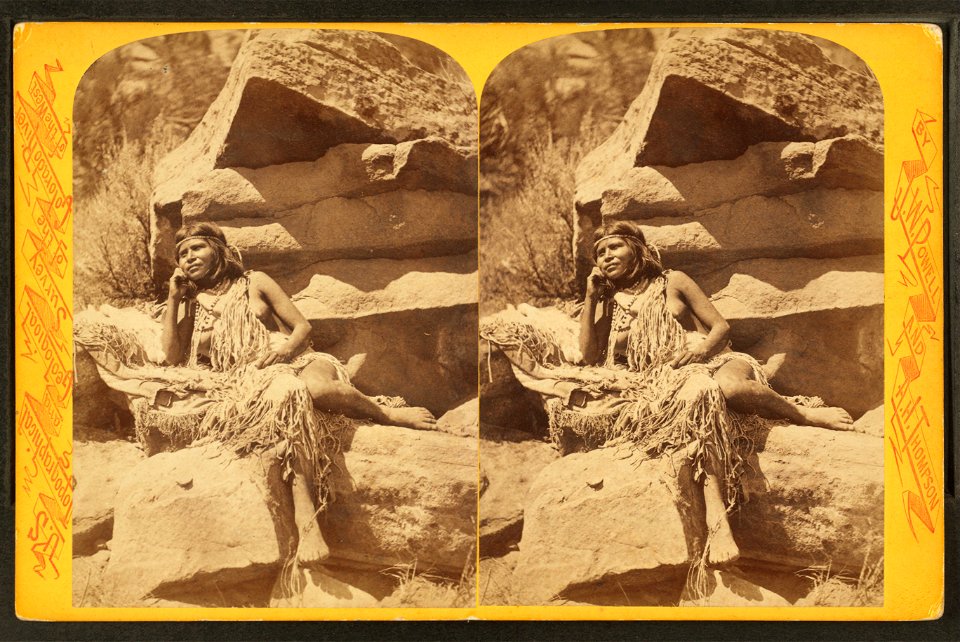 Kai-vav-its, a tribe of Pai Utes living on the Kai-bab Plateau near the Grand Cañon of the Colorado in Northern Arizona - Ku-ra-tu at rest, by Hillers, John K., 1843-1925