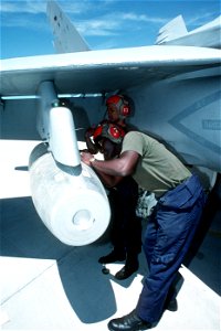 Mark 77 bomb loaded on FA-18