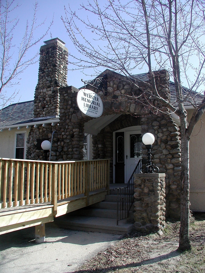 Closer Shot of Webster Memorial Library in Wentworth, New Hampshire