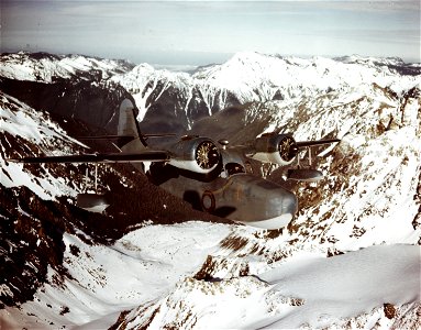 Grumman JRF Goose in flight over Alaska (USA), circa in 1942-1943 (80-G-K-5178)