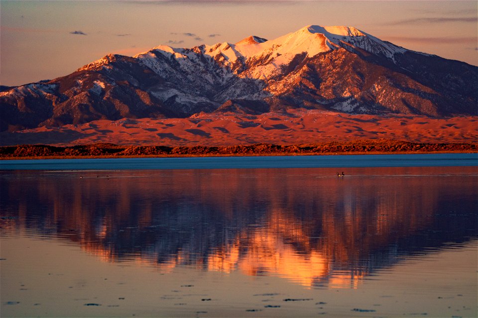 Dunes and Mount Herard from San Luis Lake (51101499817) photo