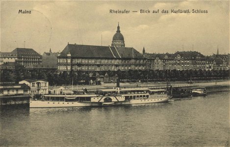 Mainz, Rheinland-Pfalz - Rheinufer, Blick auf das Kurfürstliche Schloss (Zeno Ansichtskarten)