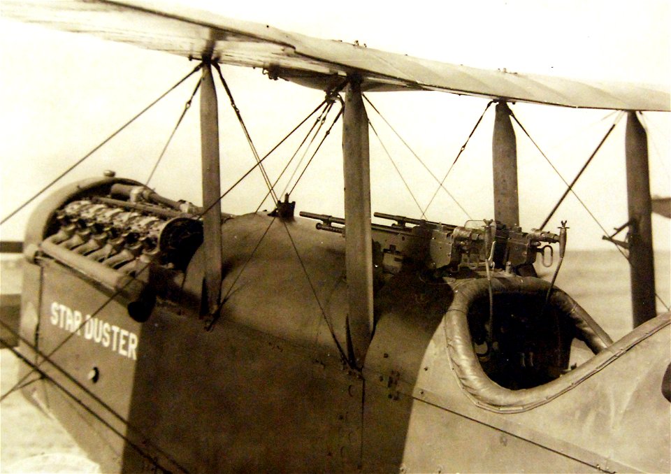 Marlin gun mounted on Dehaviland airplane, Langley Field, Virginia, 1921 (28238831142)
