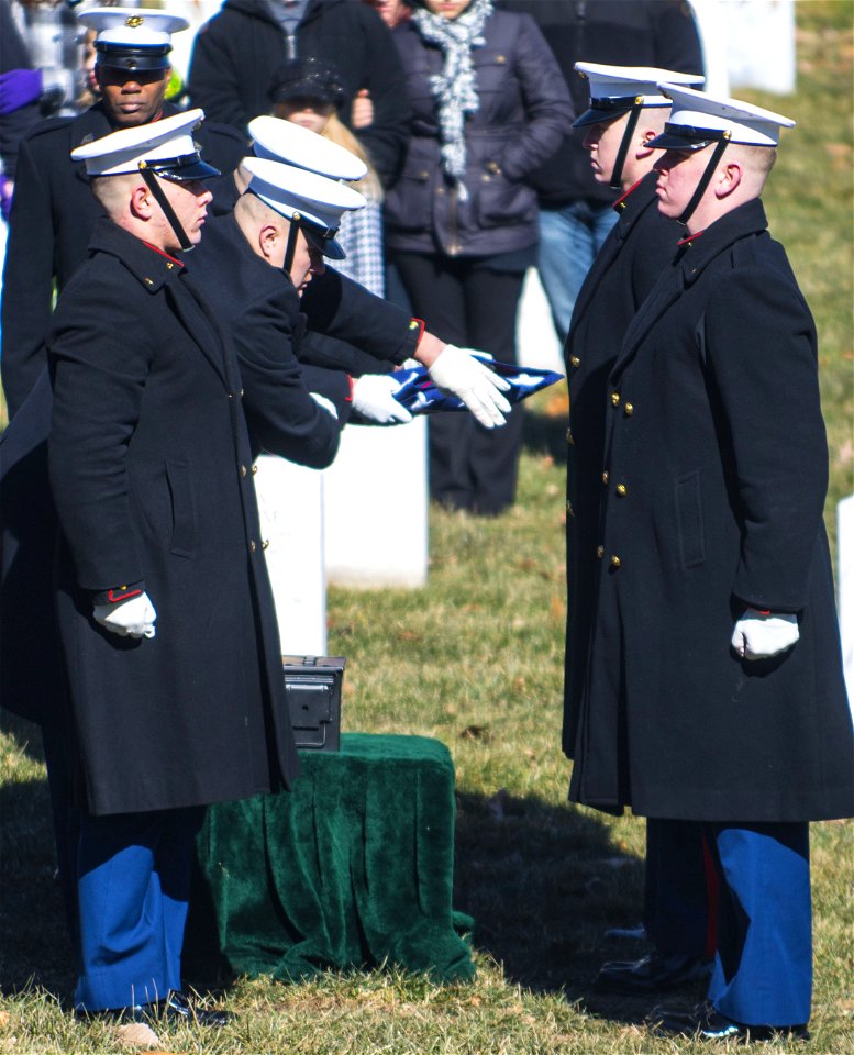 Marine Burial Feb 13, 2015 - passing flag (15901690843)