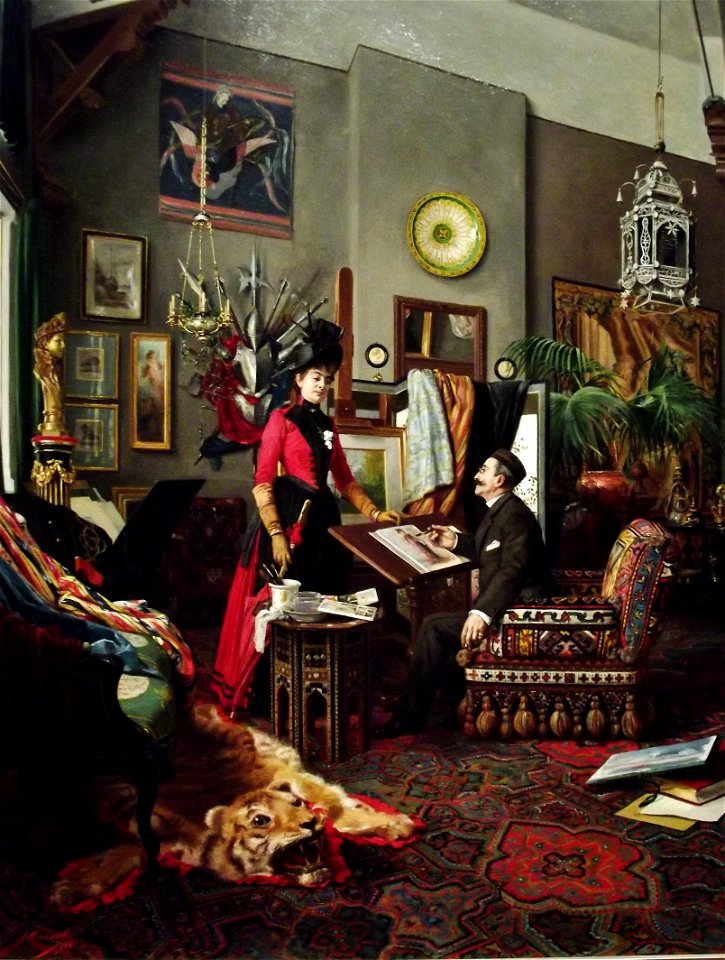 In the Artist's Studio, (1889) by Édouard-Antoine Marsal