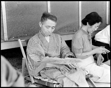 Manzanar Relocation Center, Manzanar, California. Typical Issei. - NARA - 538072
