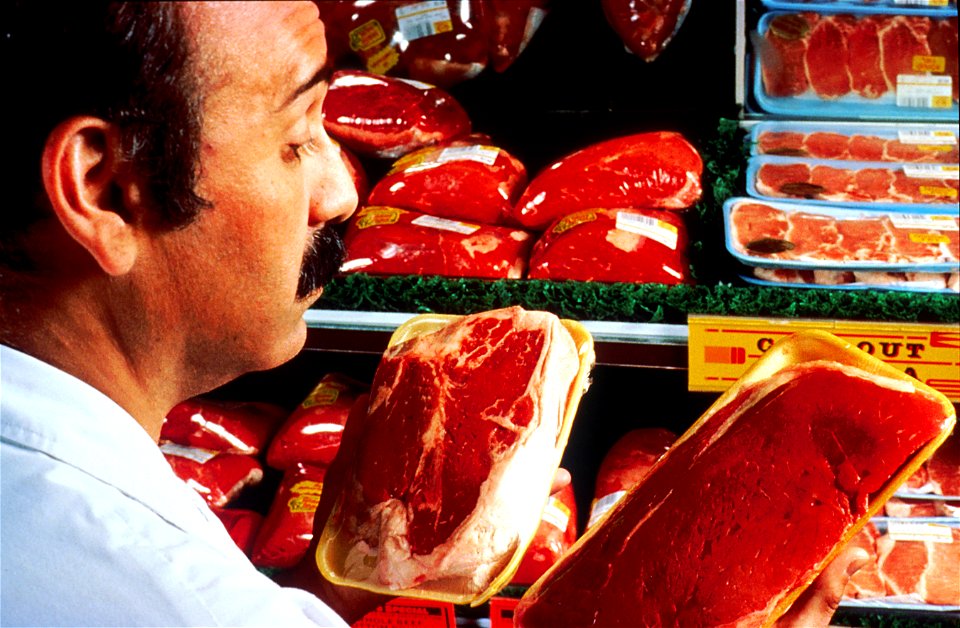 Man grocery shopping