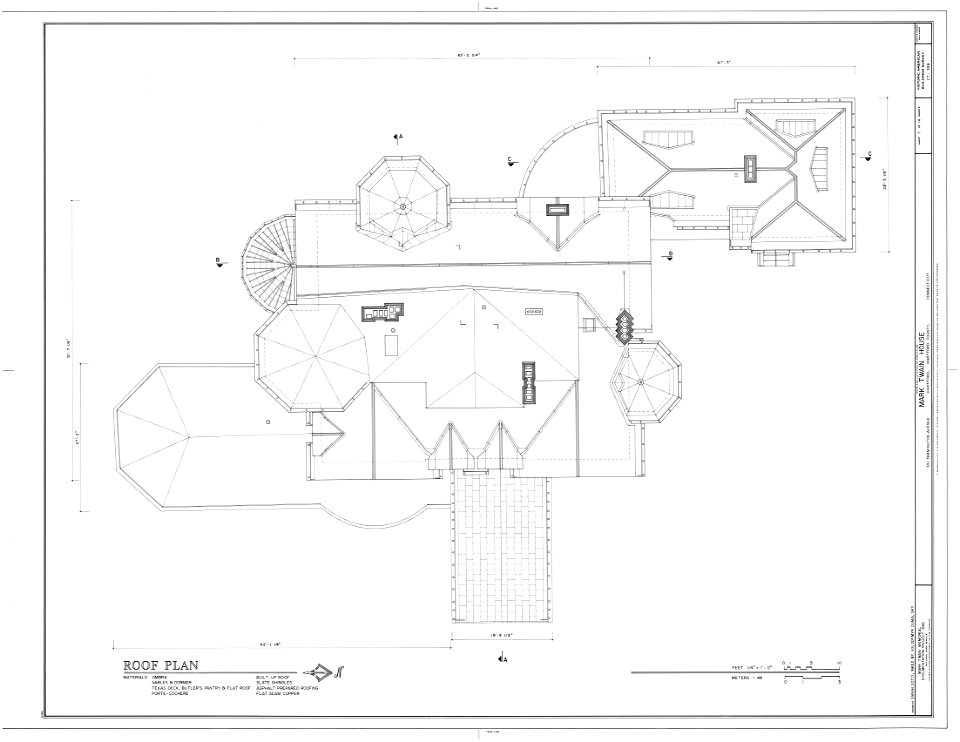 Mark Twain House - HABS drawing 00007a