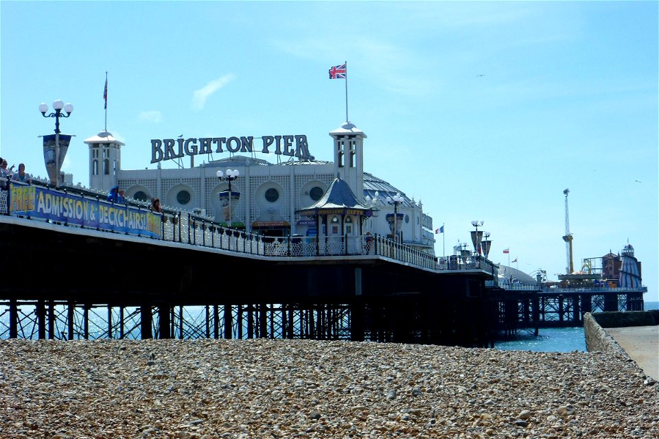 Palace Pier seen from the Beach, Brighton (April 2013)