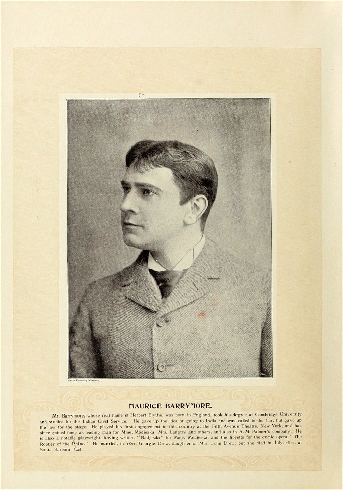 Marie Burroughs Art Portfolio 005 - Maurice Barrymore