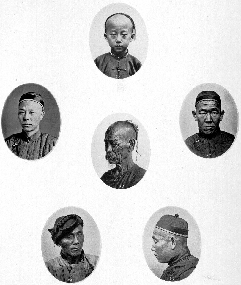 MALE HEADS, CHINESE AND MONGOLIAN