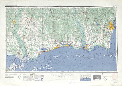 Mississippi Gulf Coast New Orleans to Mobile 1953 Map photo