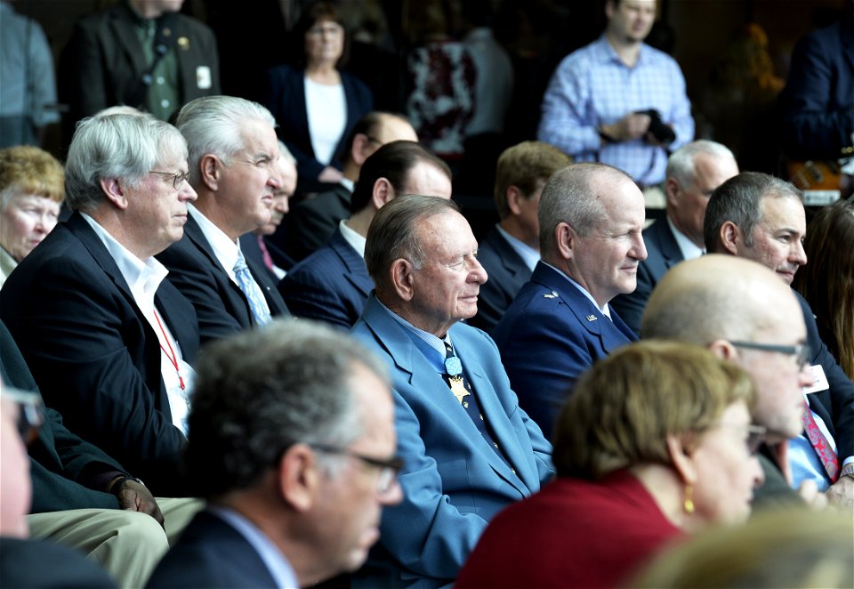 Korean War MOH Recipient Attends Navy Ceremony in Detroit 160411-N-SQ656-739