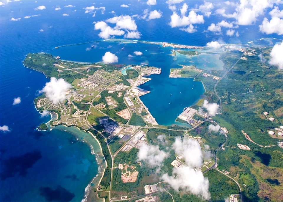 US Navy 060920-N-0000X-001 An aerial view of U.S. Naval Base Guam Sept. 20, 2006. Naval Base Guam supports the U.S. Pacific Fleet