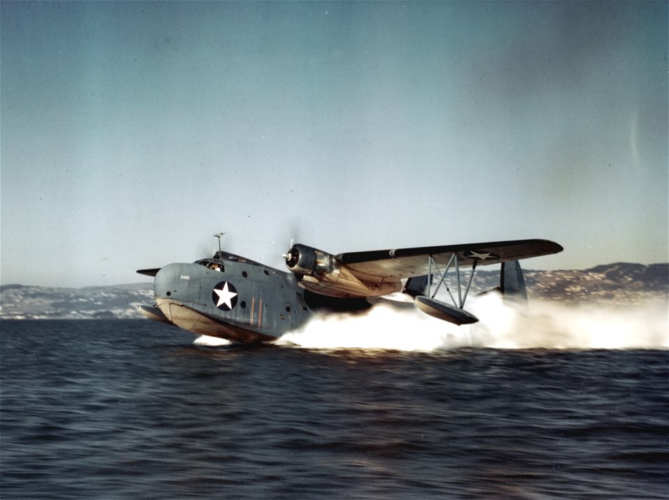 Martin PBM-3R Mariner taking off c1942