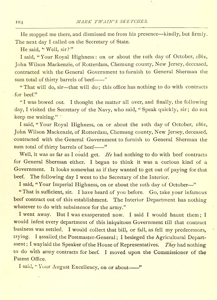 Mark Twain's Sketches, New and Old, p. 104 photo