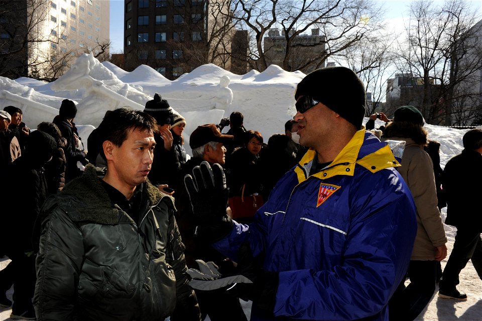 Misawa Sailors Sculpt USS Constitution Snow Sculpture for 66th Annual Sapporo Snow Festival 150205-N-EC644-023