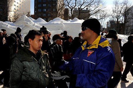 Misawa Sailors Sculpt USS Constitution Snow Sculpture for 66th Annual Sapporo Snow Festival 150205-N-EC644-023