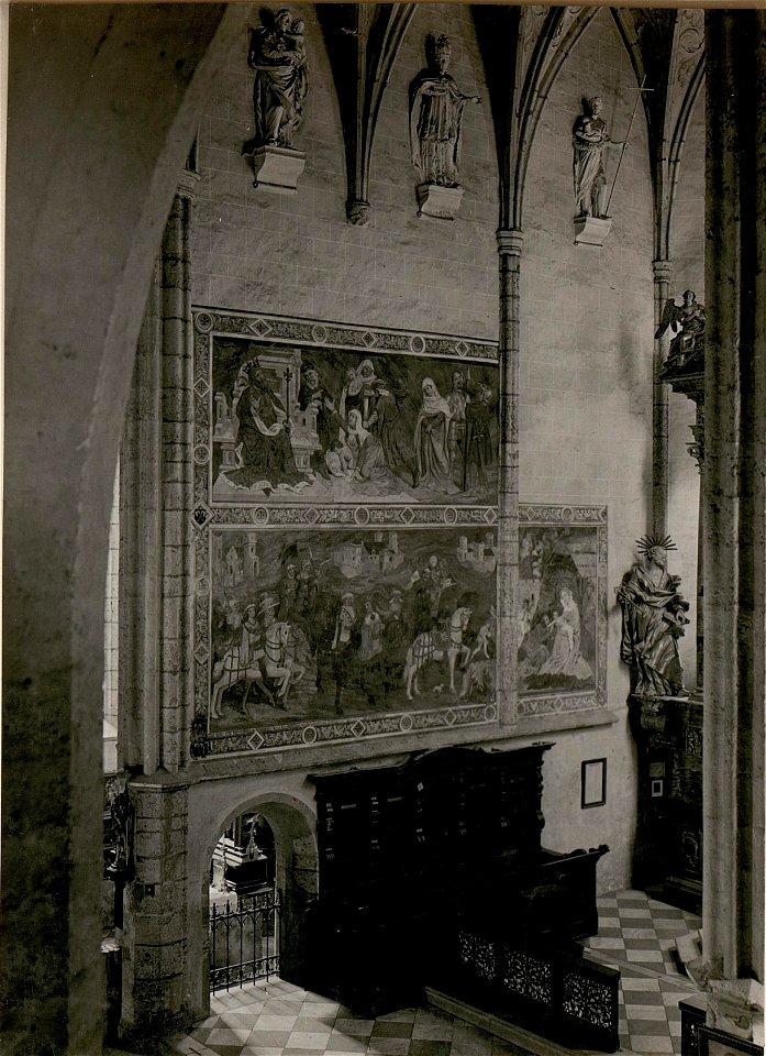 Maria Saal, Gothische Wandgemälde in der Apsis. (BildID 15509823)