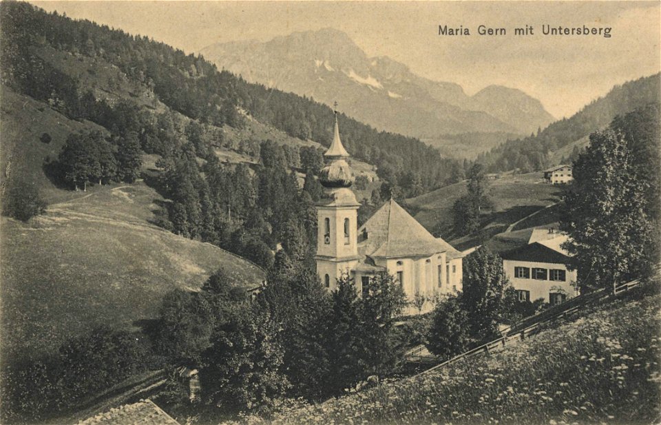 Maria Gern, Bayern - Stadtansicht mit Untersberg (Zeno Ansichtskarten)
