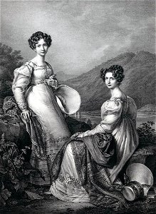 Maria Anna with her twin sister Sophie