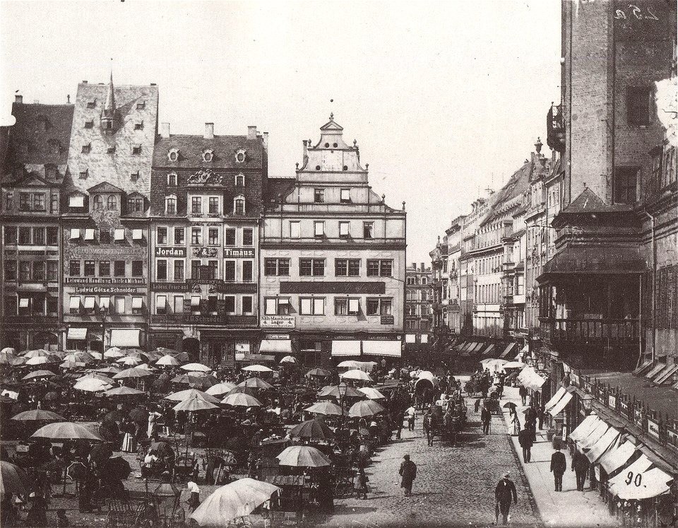 Markt Leipzig um 1882