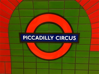 Picadilly Circus station roundel photo