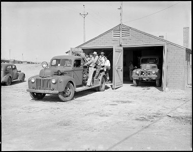 Heart Mountain Relocation Center, Heart Mountain, Wyoming. An efficient well equipped fire departme . . . - NARA - 538781 photo