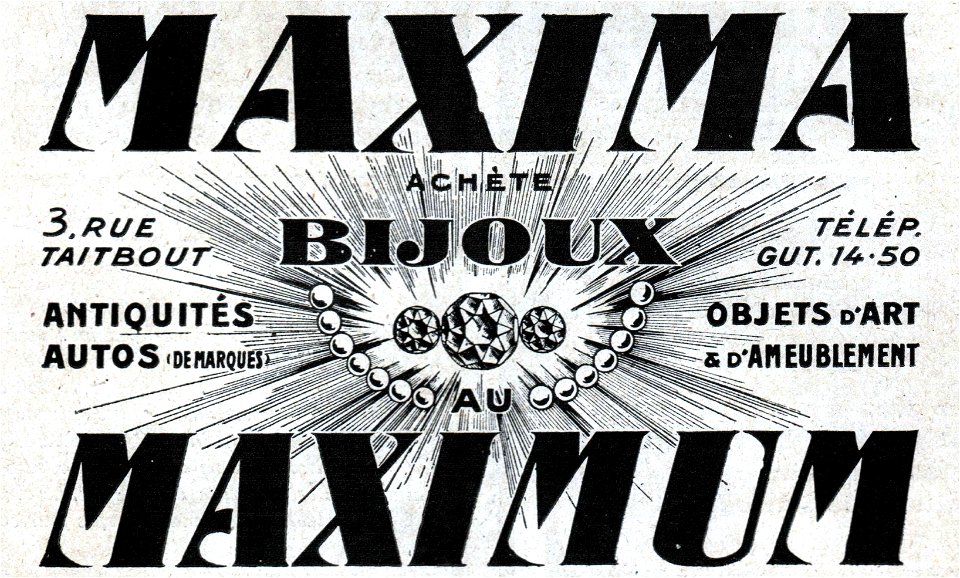 No 3905 Annonces 2, Maxima Maximum Bijoux