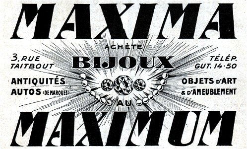 No 3905 Annonces 2, Maxima Maximum Bijoux