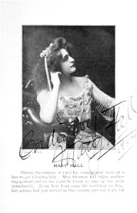 Mary Hall, stage actress, signed, 1904