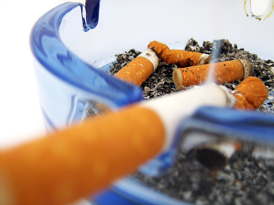Cigarettes in ashtray
