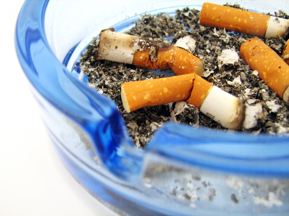 Cigarettes in ashtray