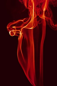 Red swirly smoke photo