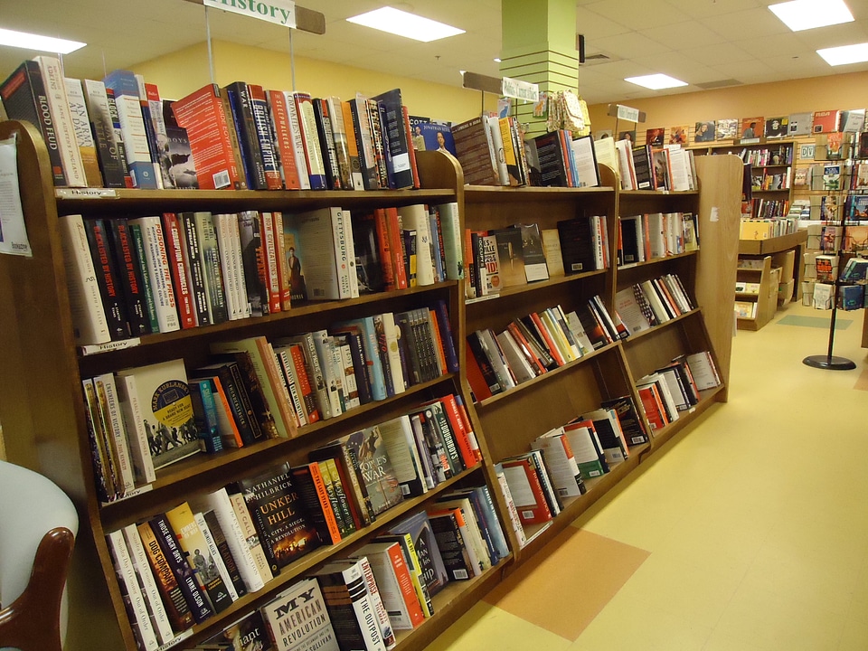 Bookstore shelves photo