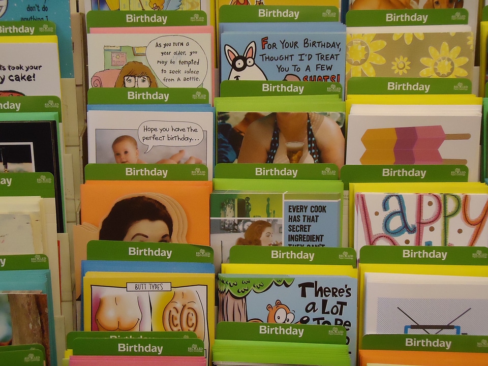 Birthday cards rack photo