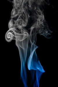 Gray and blue smoke