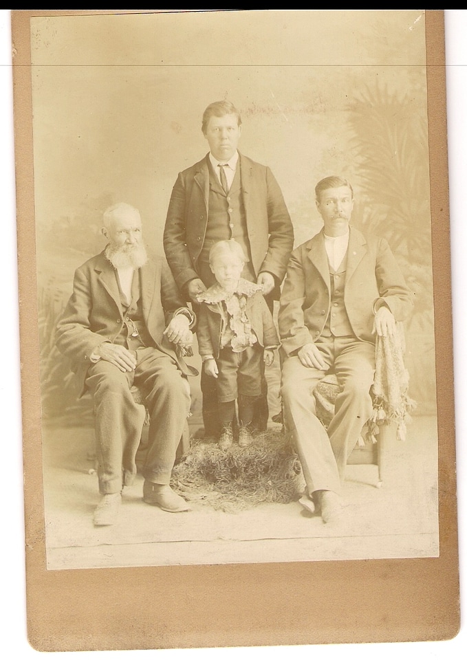 Vintage photo men and boy