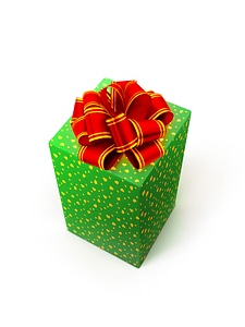 Green gift box photo