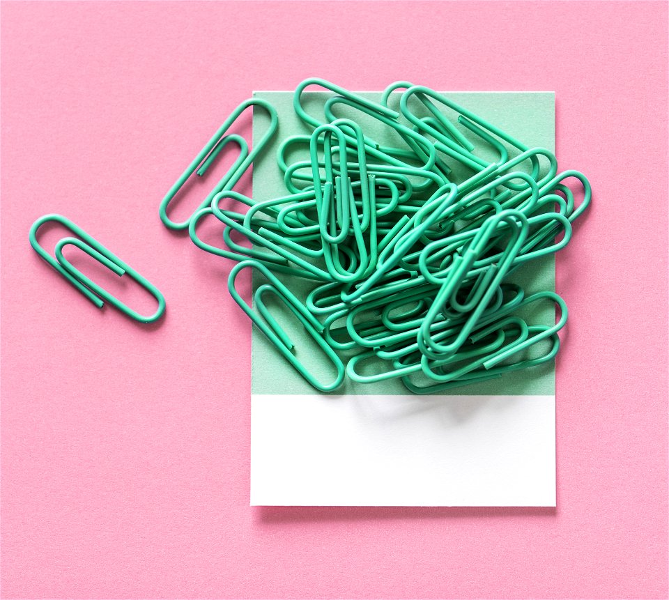 Green Paper Clip Lot photo