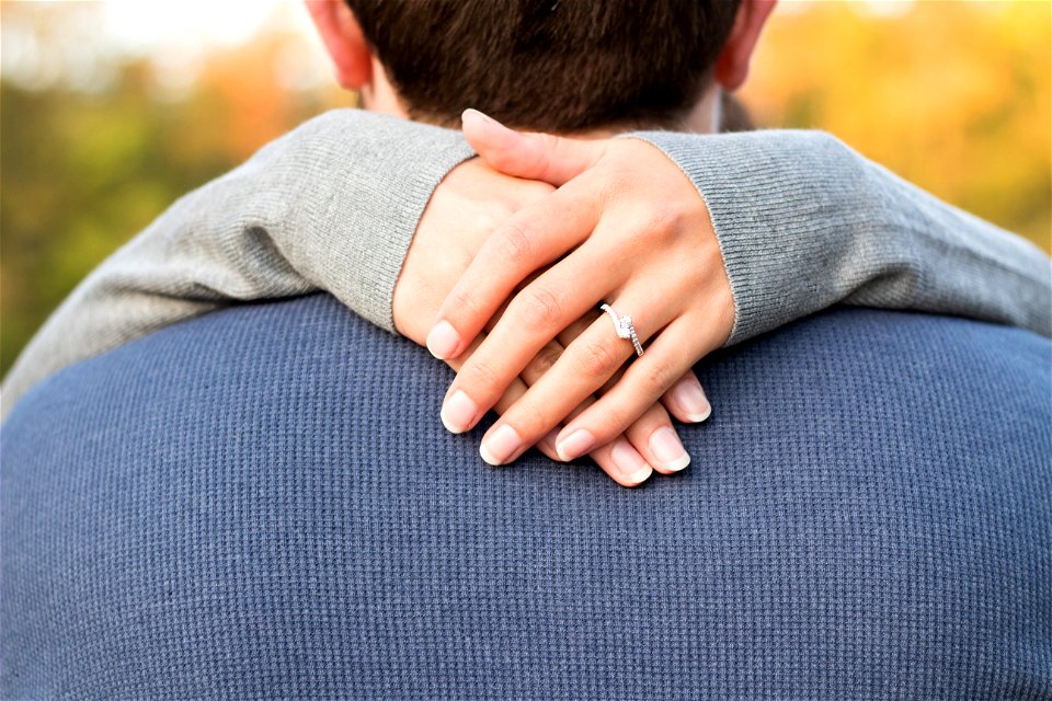 Woman Hand On Mans Neck