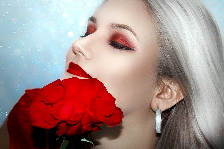 Red Face Beauty Flower photo