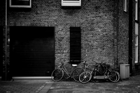 Grayscale Photography Of Bicycles photo