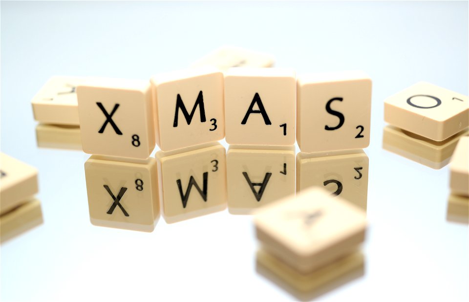 Closeup Photography Of Xmas Scrabble Pieces