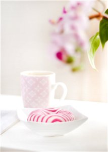 White And Pink Ceramic Mug photo